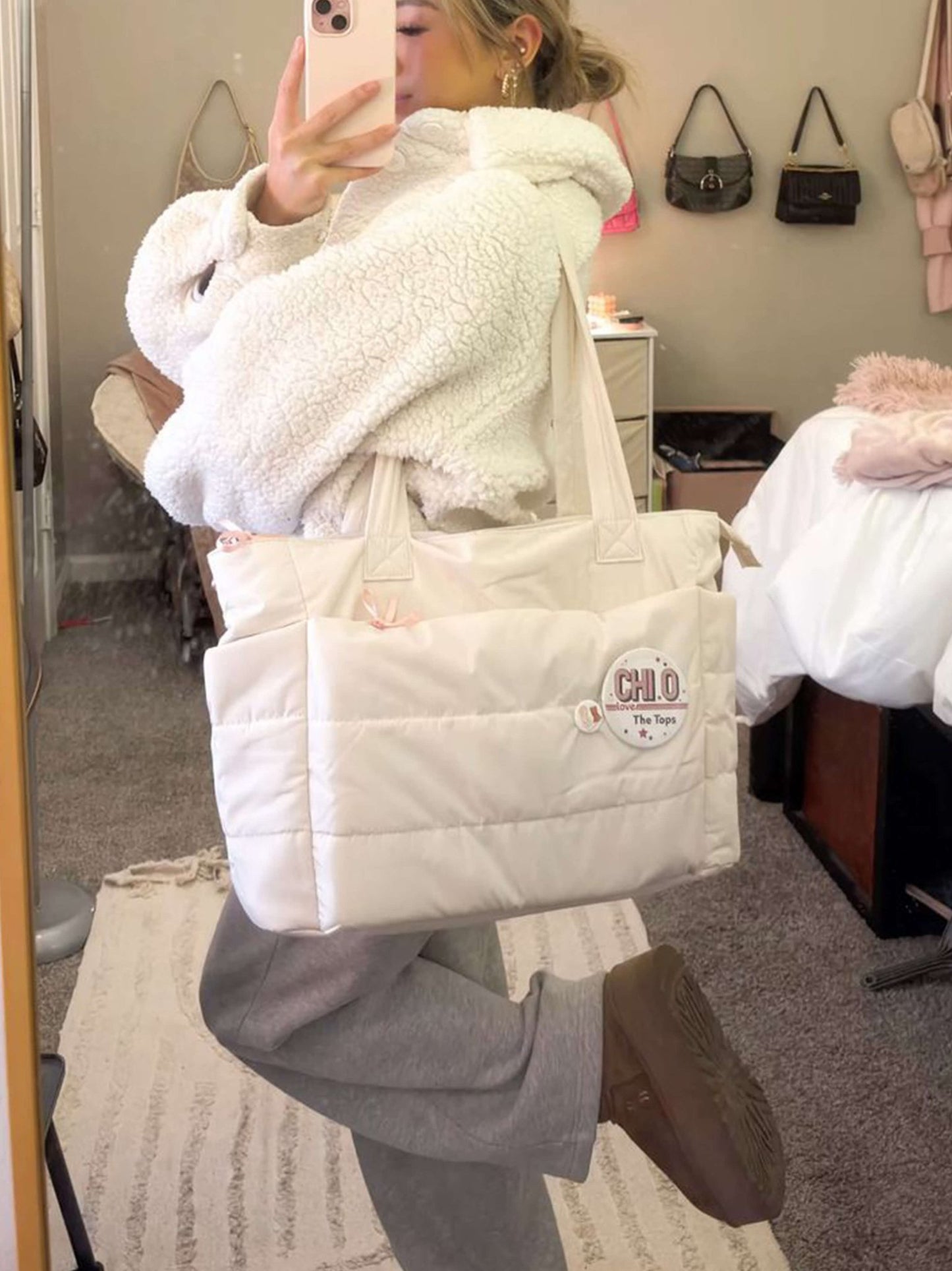 SEAME - Alex Puffer Tote Bag Green Regular