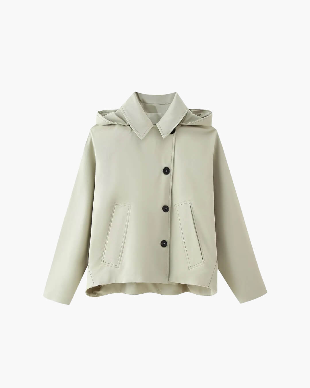 SEAME - Eleanor Hooded Trench Coat Beige L