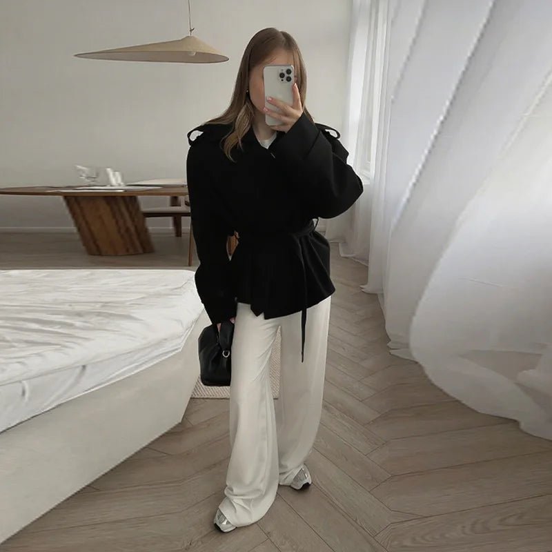 SEAME - Elizabeth Trench Coat Black M