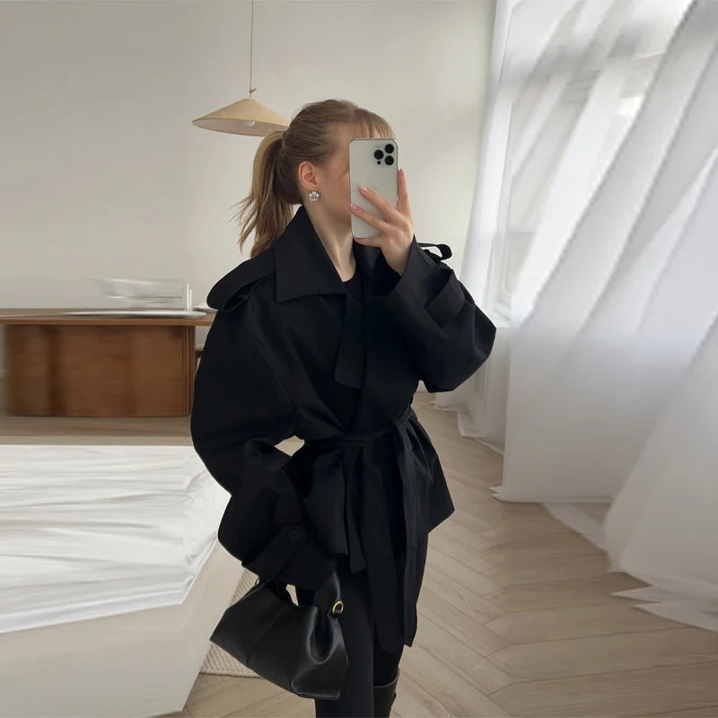 SEAME - Elizabeth Trench Coat Black S