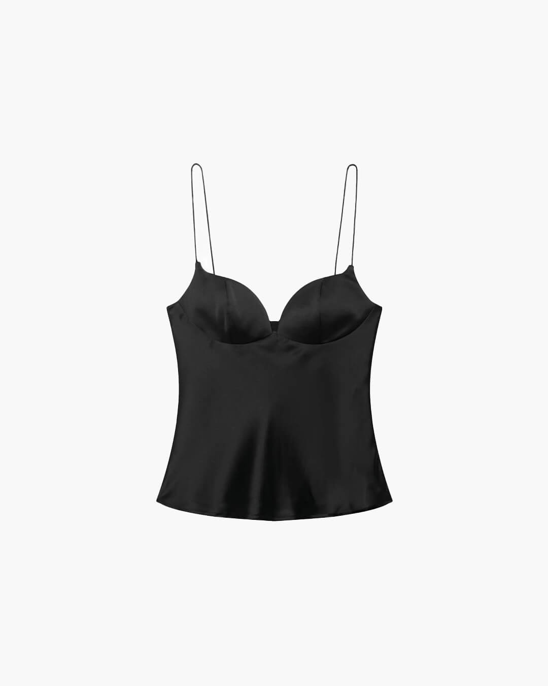 SEAME - Evelina Satin Sling Top Black M