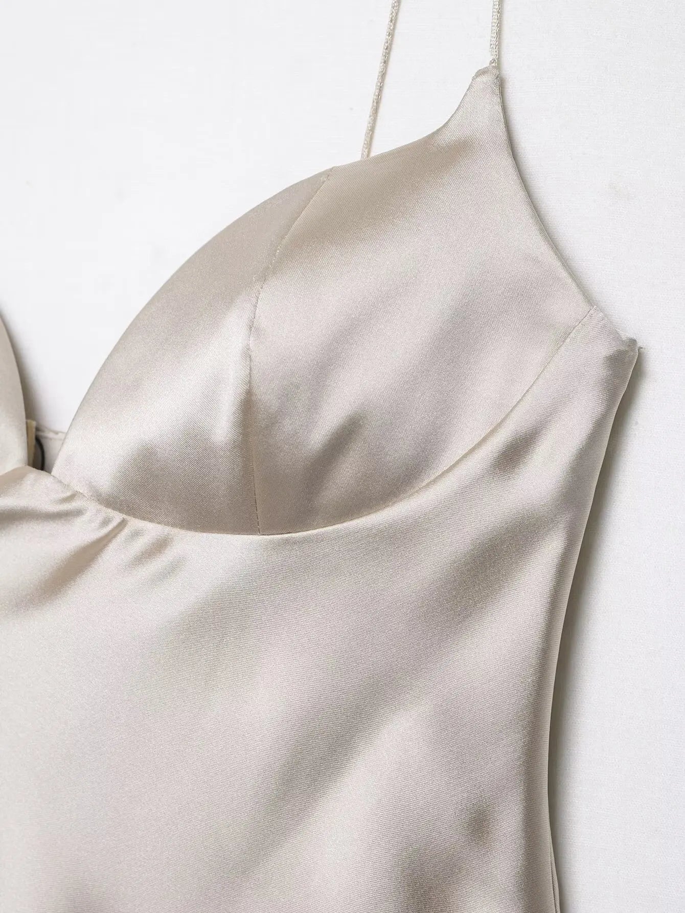 SEAME - Evelina Satin Sling Top Champagne S