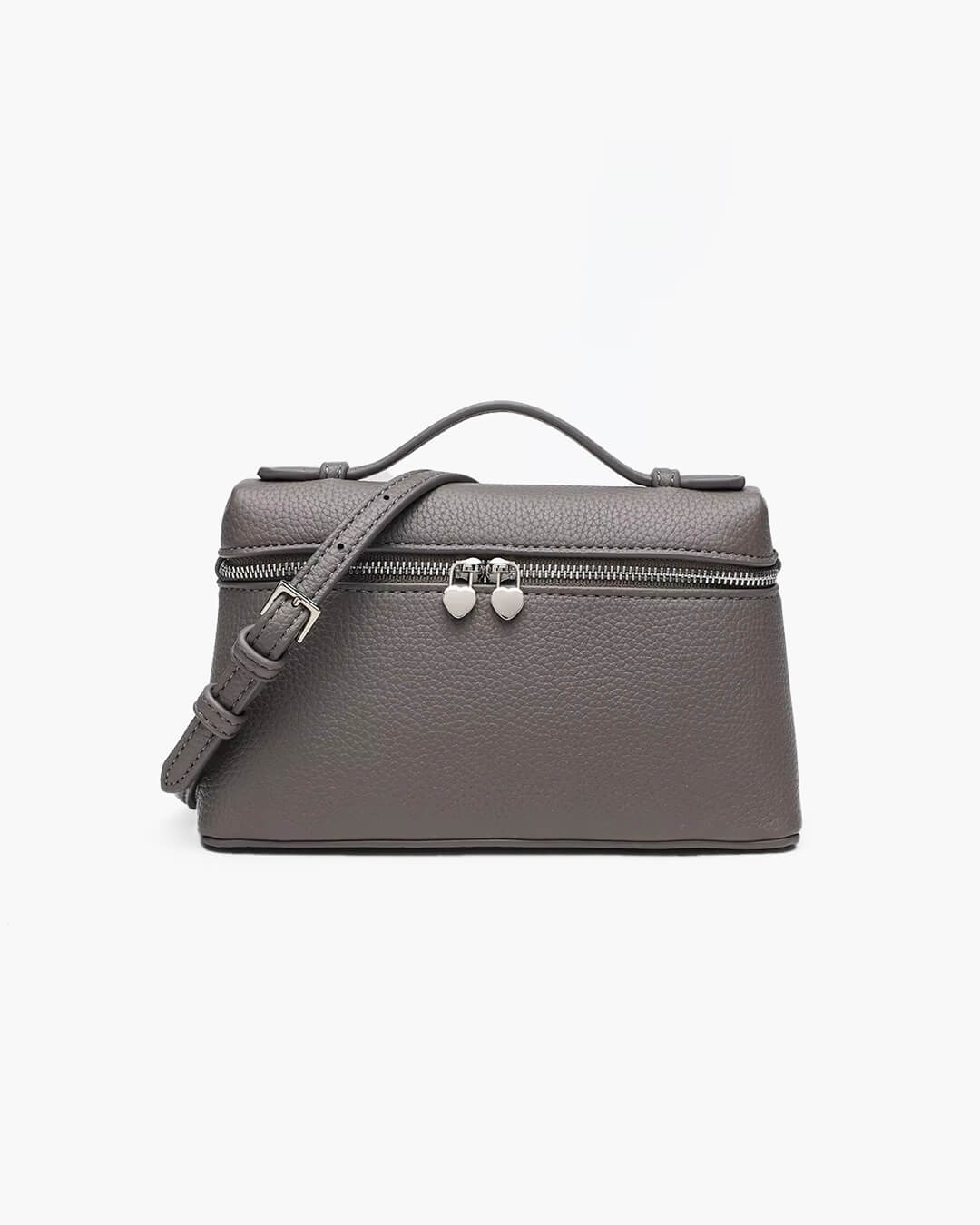 SEAME - Felicia Smooth Leather Vanity Bag Gray Regular