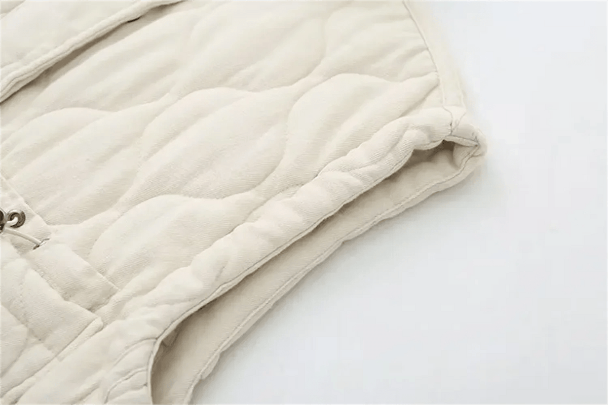 SEAME - Fiona Quilted Padded Vest Gray M