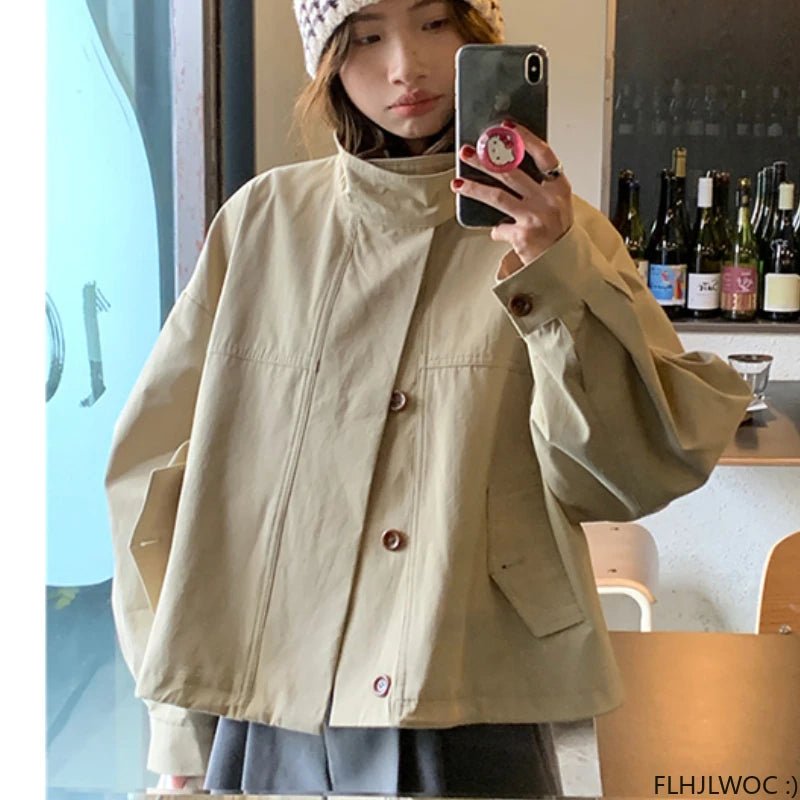 SEAME - Harper Windbreaker Jacket Beige One Size