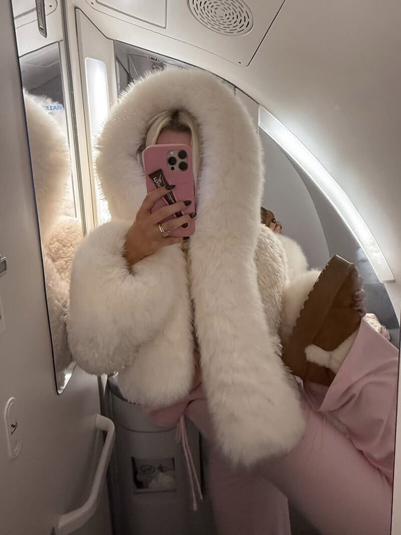 Seame - Henna Faux Fur Jacket White S