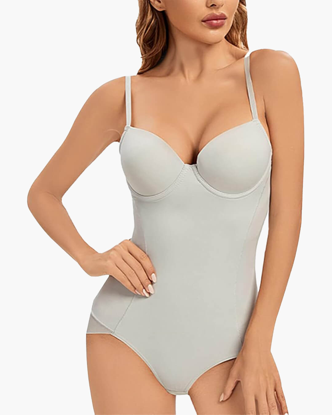 SEAME - Isla Underwire Shapewear Bodysuit Light Gray S