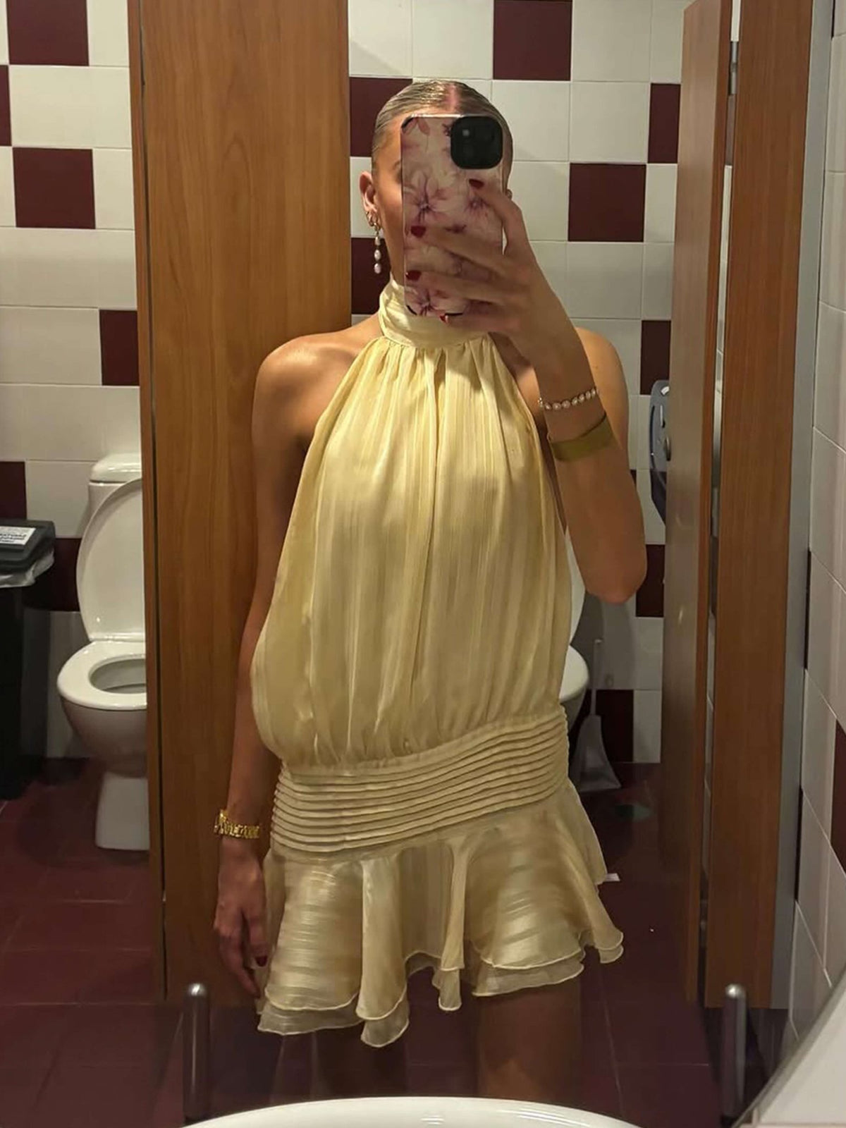 Seame - Loren Mini Dress Apricot S