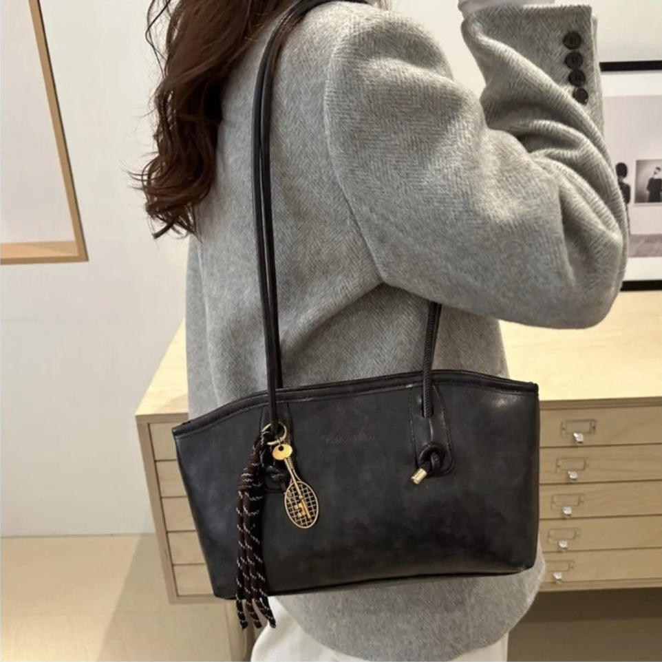 SEAME - Lucy - Shoulder Bag for Women, Large Capacity vegan Leather Fashion Handbag White