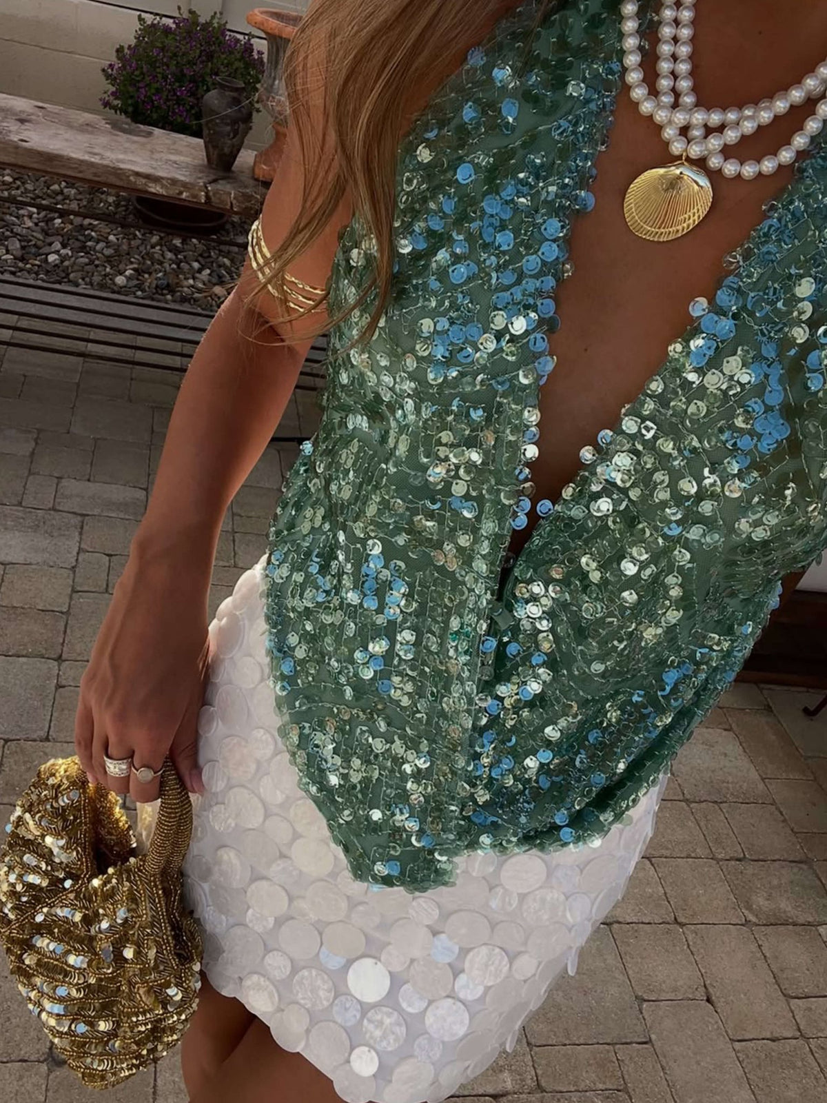 Seame - Melody Shell Mini Skirt White S