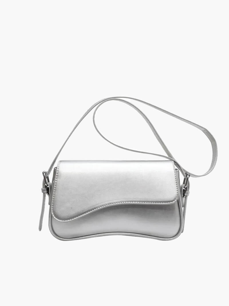 Seame - Mila Shoulder Saddle Bag Silver Regular