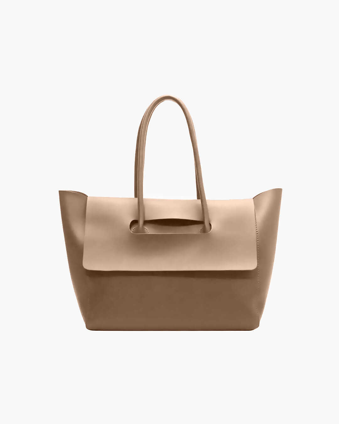 SEAME - Mirabel Shoulder Tote Purse - Vintage vegan Leather, Large Capacity & Versatile Design Beige