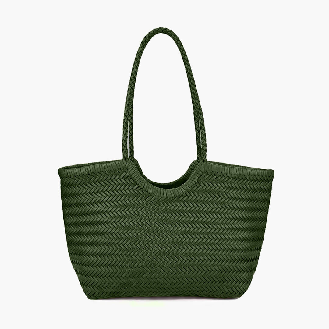 SEAME - Rica Woven Faux Leather Bag Green Regular