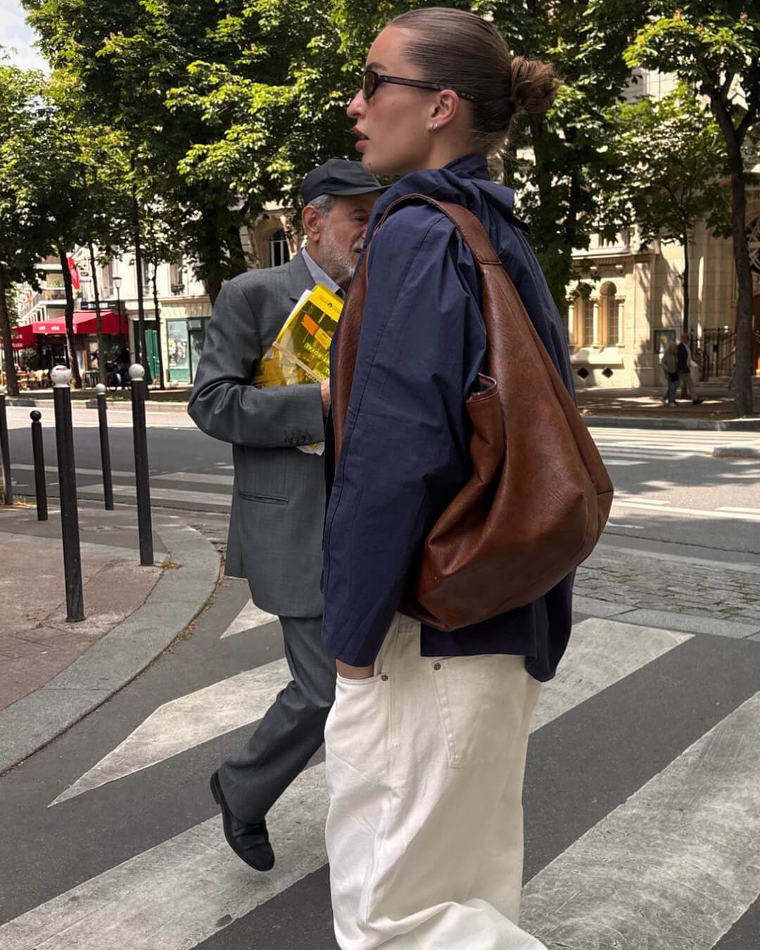 SEAME - Romy Hobo Vegan Leather Shopper Bag Coffee Regular