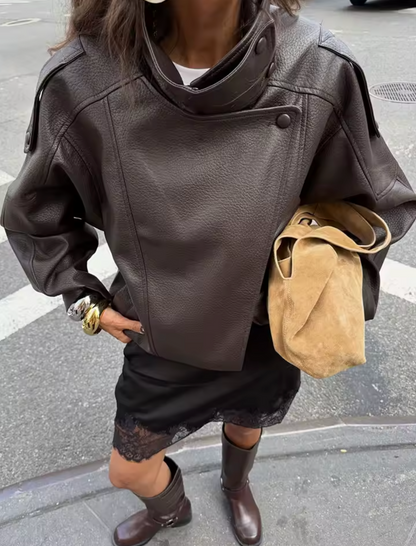 Cecil Asymmetrisk Læderjakke