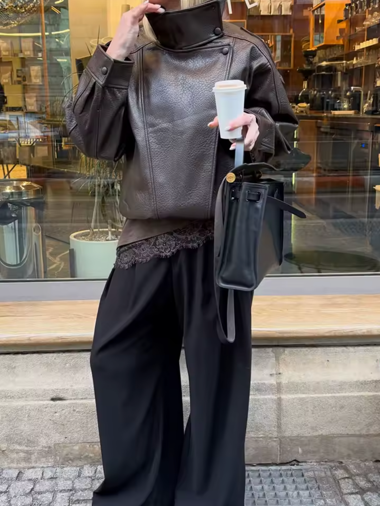 Cecil Asymmetrisk Læderjakke