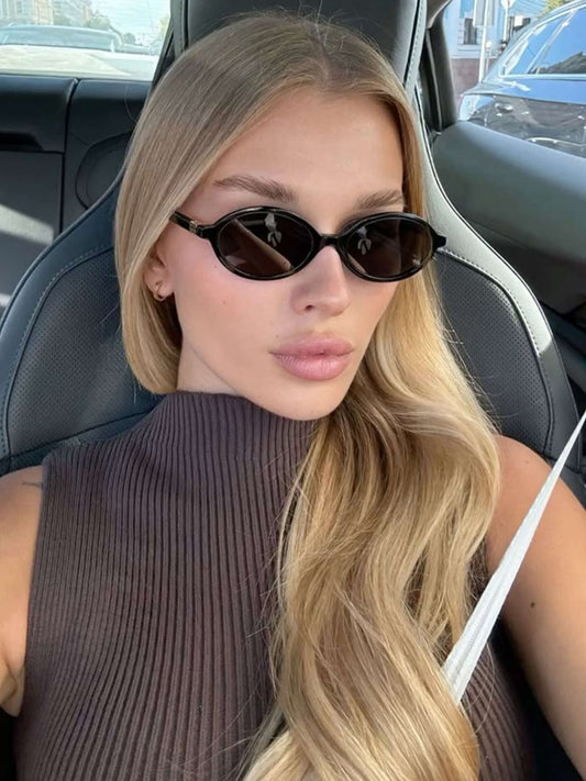 Seame - Clarence Oval Sunglasses Black Regular